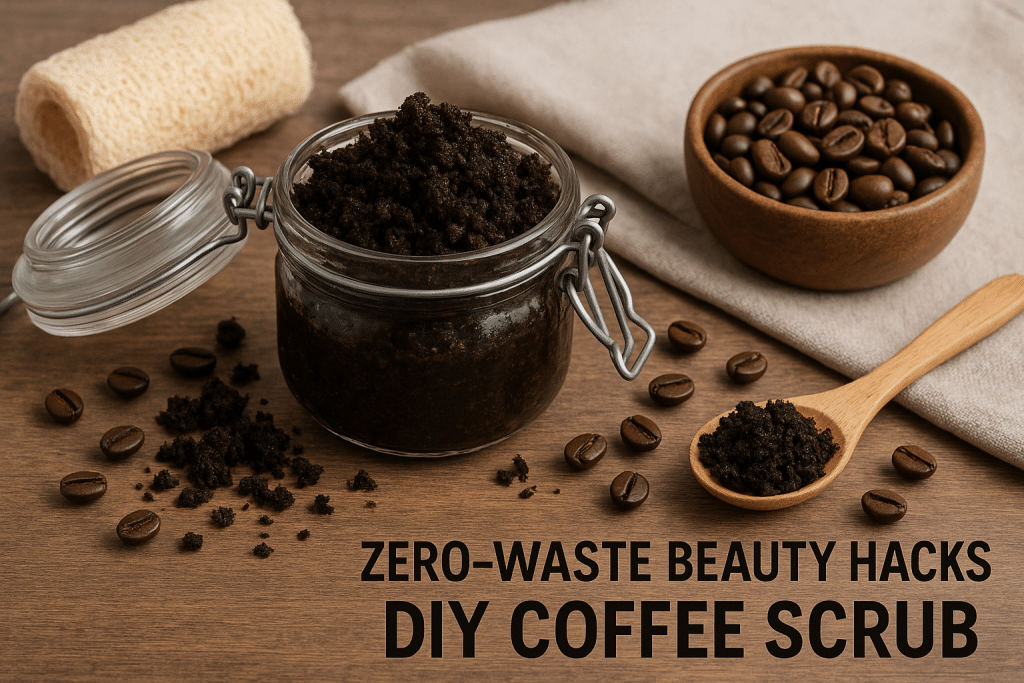 Zero-waste beauty hacks: DIY coffee scrub in a glass jar