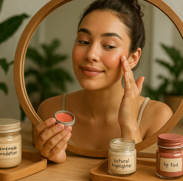 How to Create a Full Natural Makeup Look Using Only Homemade Products (DIY Guide)