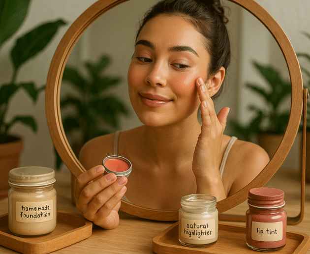 How to Create a Full Natural Makeup Look Using Only Homemade Products (DIY Guide)