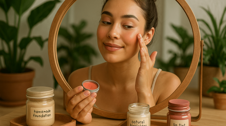 How to Create a Full Natural Makeup Look Using Only Homemade Products (DIY Guide)