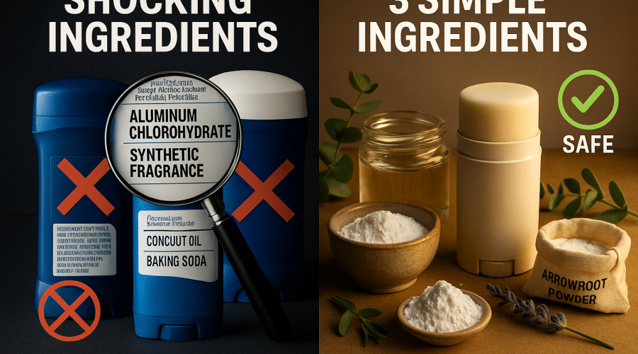 3-Ingredient Natural Deodorant: Shocking Truth About Commercial Brands + Easy DIY Recipe