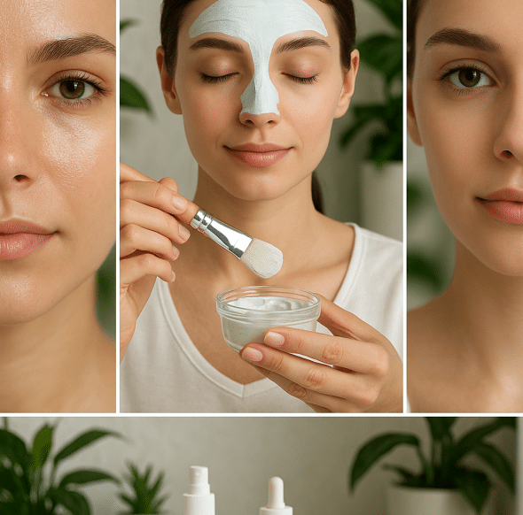 Oil control natural DIY treatments ingredients and finished products for oily shiny skin care routine