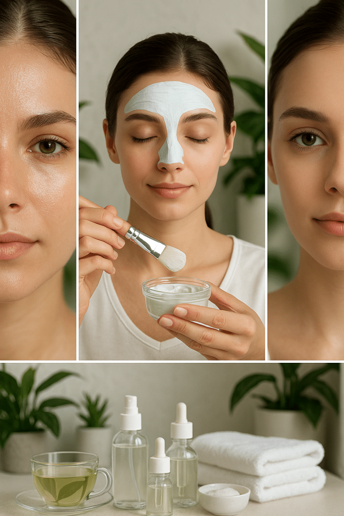 Oil control natural DIY treatments ingredients and finished products for oily shiny skin care routine