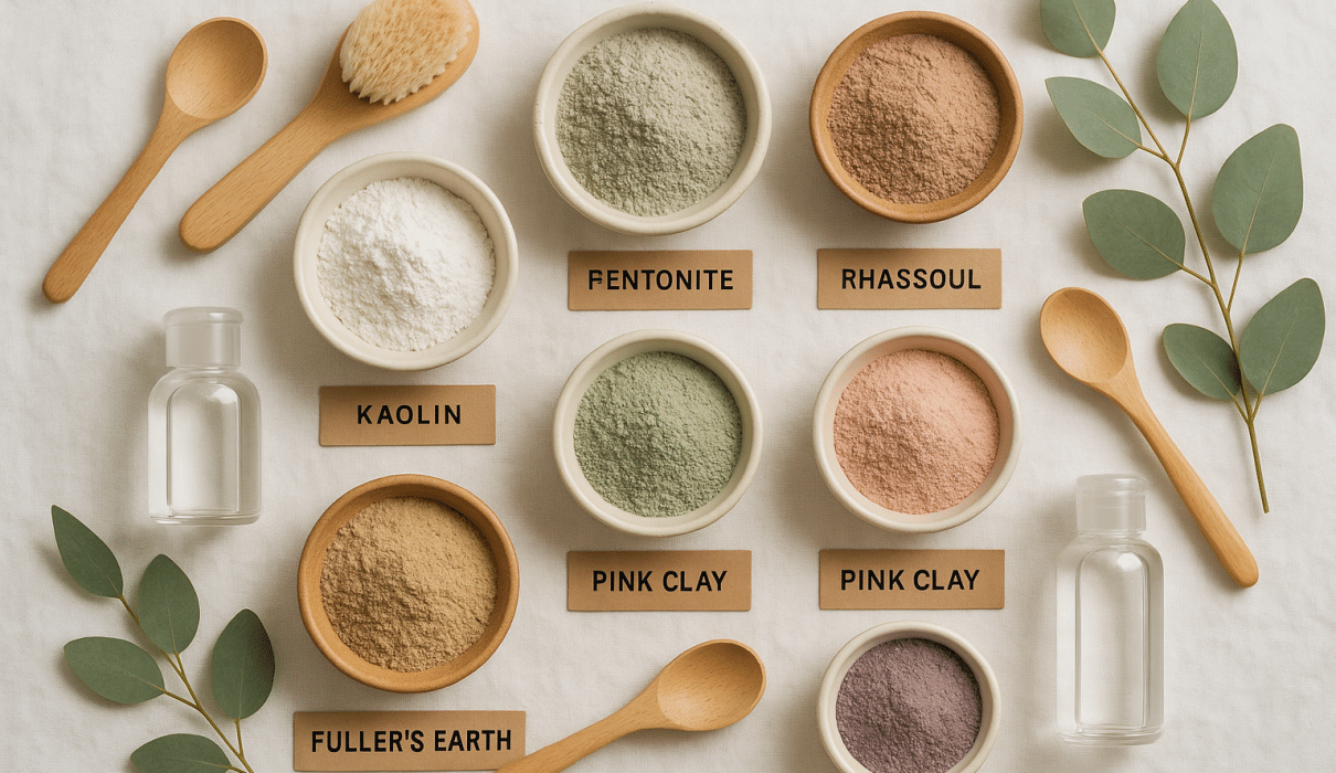 atural clays in skincare showing different clay types and benefits for revolutionary skin care results