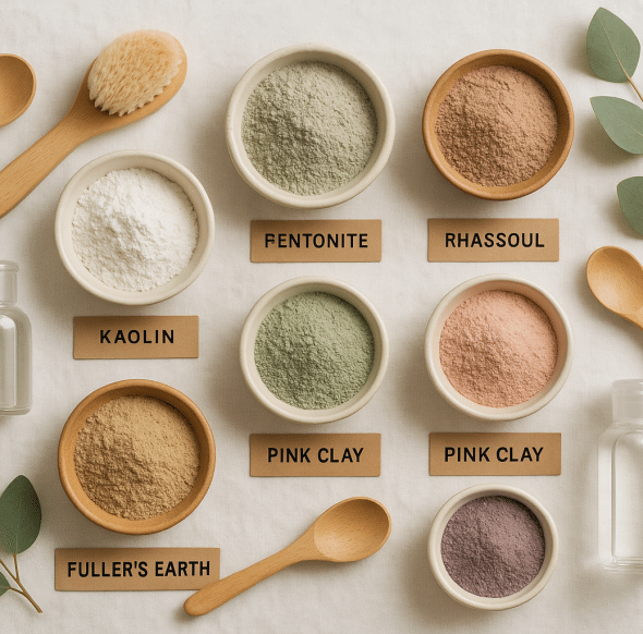 atural clays in skincare showing different clay types and benefits for revolutionary skin care results